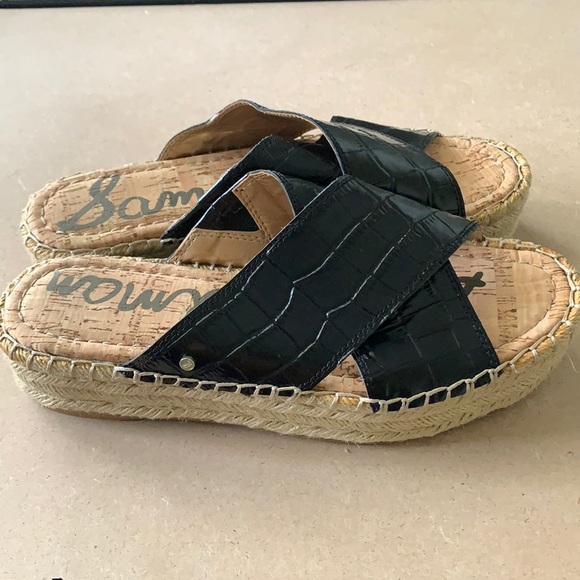 Sam Edelman Shoes - Sam Edelman Natty Espadrille Platform Slides Black
